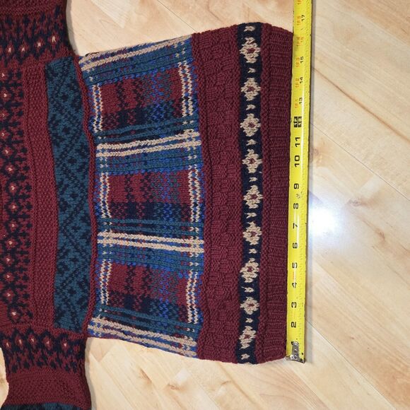 SKYR Womens 100% Wool Nordic Fair Isle Pullover Mock Neck Sweater Size Med - Picture 6 of 7